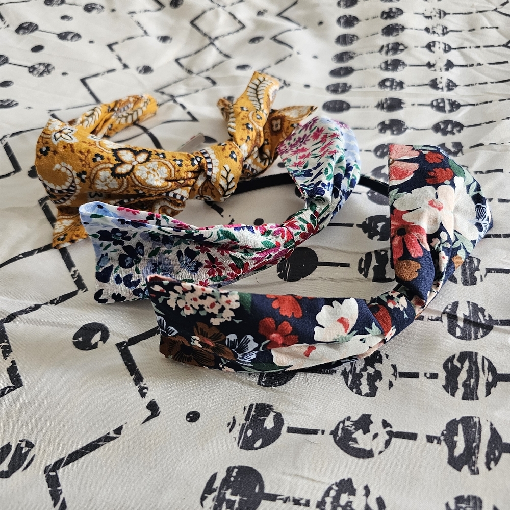 NWOT Janie and Jack Floral Paisley Bow Headband Lot
